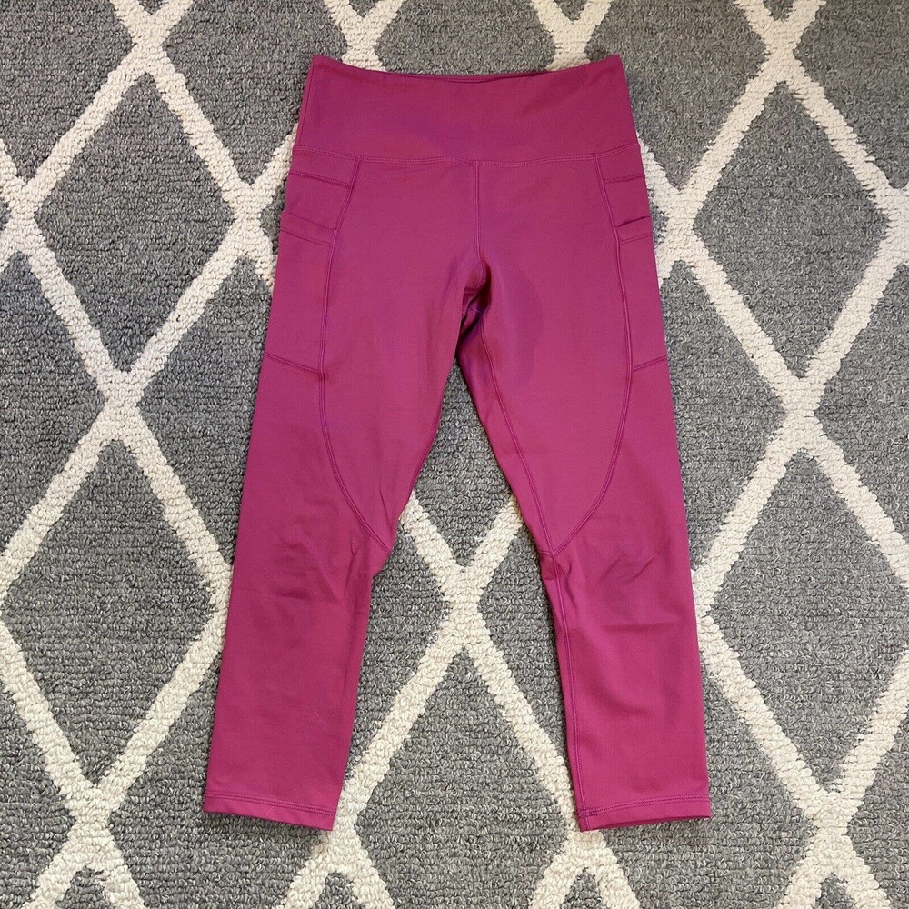 Zyia Active Women's Pink Leggings Cropped 23’‎ Size S Gym Workout